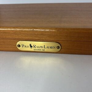 Vtg Polo Ralph Lauren Eyewear Glasses Eyeglass Wood Display Case